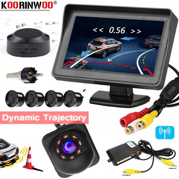 

car rear view cameras& parking sensors koorinwoo 2.4g dual core cpu sensor video system trajectory trunk camera rearview night vision ir das