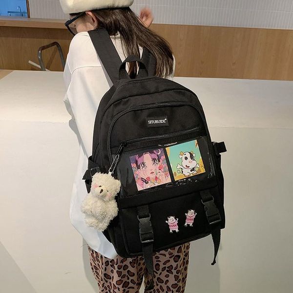 

school bags 2021 fashion harajuku style backpack pure color small fresh backpacks daily outdoor travel bag student schoolbag
