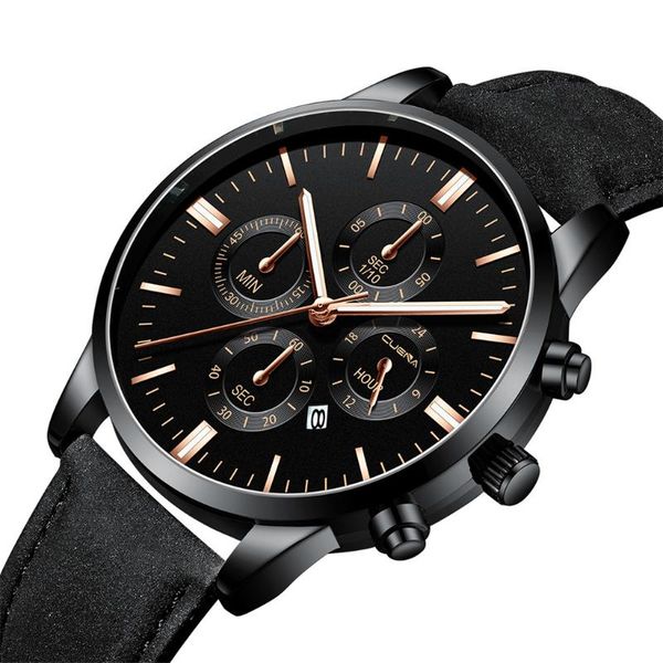 

wristwatches mens watches men military sports watch analog sport leather quartz erkek kol saati #10, Slivery;brown