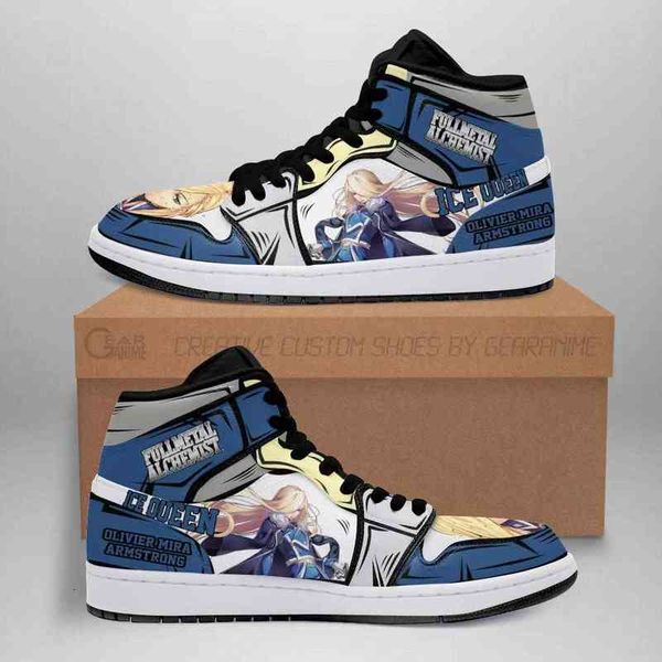 

olivier armstrong metal alchemist sneakers anime custom sho, Black
