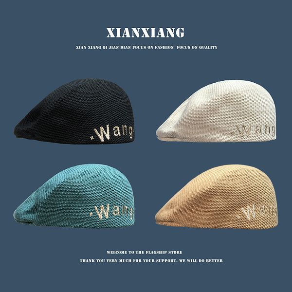 

minority knitted reverse berets for men and women, Blue;gray