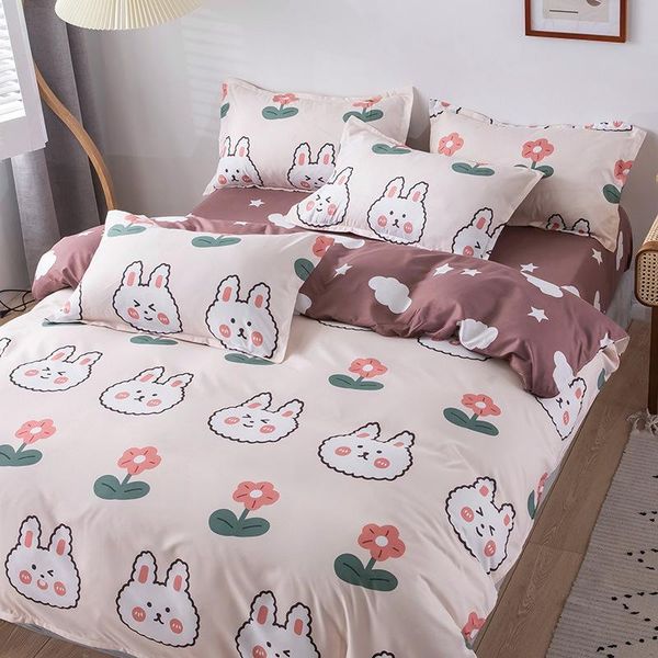 

bedding sets flower warm youthful style home textile duvet cover bed sheet pillow case single double  king for set
