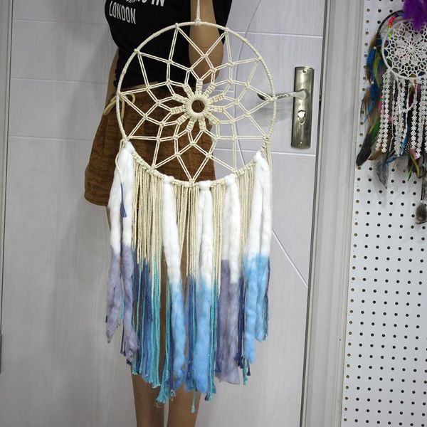 

tapestries nordic style tapestry hand knitting cotton and linen long tassel sofa background wall hanging show window decoration