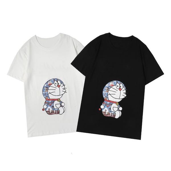 

summer new trendy brand t-shirt short-sleeved fashion all-match men and women with the same style21u, White;black