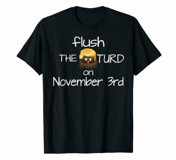 

r2 flush the turd on november third angry trump poop funny black t-shirt s-6xl, White;black