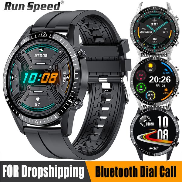 

2021 smart watch men bluetooth call music player heart rate ip67 waterproof fitness smartwatch for huawei android ios watchesg, Slivery;brown