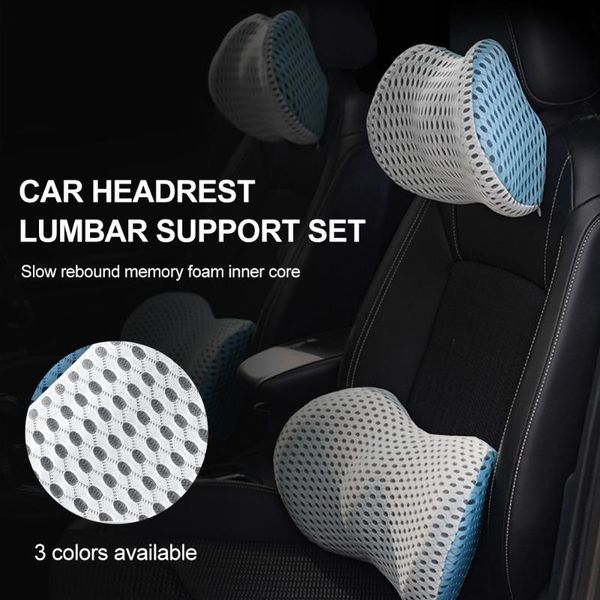 

seat cushions auto headrest neck pillow support lumbar back memory foam universal head cushion car interior accessories