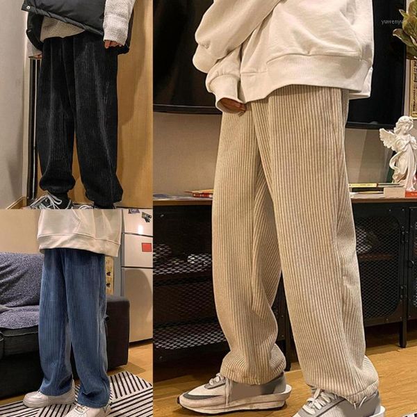 

men's pants elastic waist drawstring oversize high straight for work, Black