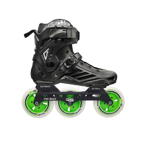 

inline & roller skates roselle r5 3*110mm speed shoes with 110mm matter wheel yst black 110 85a f1 slalom fsk 3x110 street race