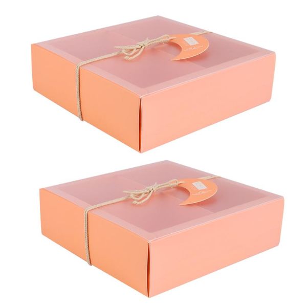

gift wrap 2 pcs bakery boxes square paper box insert dessert for cakes