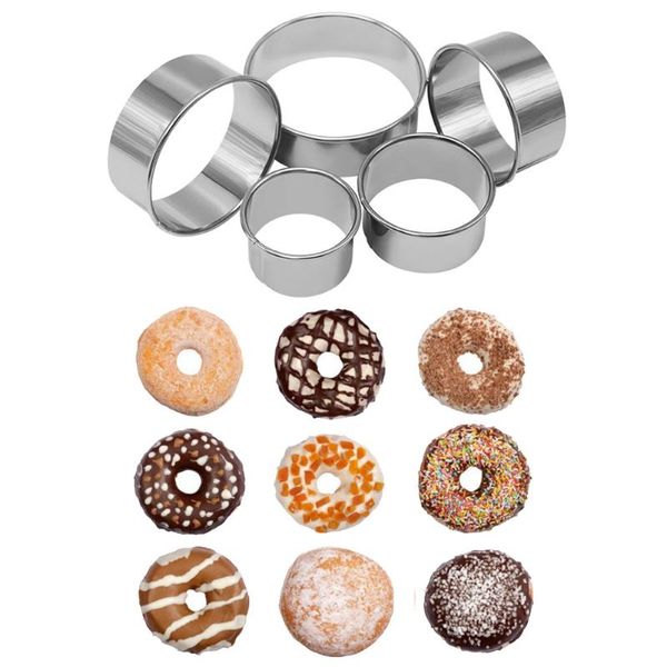 

baking moulds 5pcs stainless steel cookies cutters fondant cake decorating tools pastry dough cutter set round biscuit diy