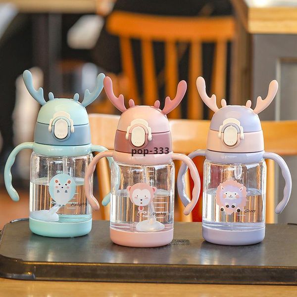 

baby water bottle 350ml kids children cartoon animal drinking products feeding drinkbeker school with shoulder strap