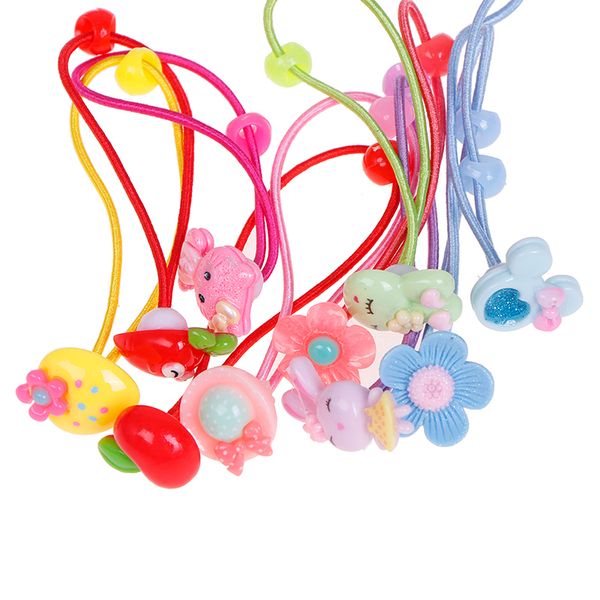 

10pcs girl elastic rope ring hairband candy color hair band kid hair accessories ponytail holder kids hair accessories