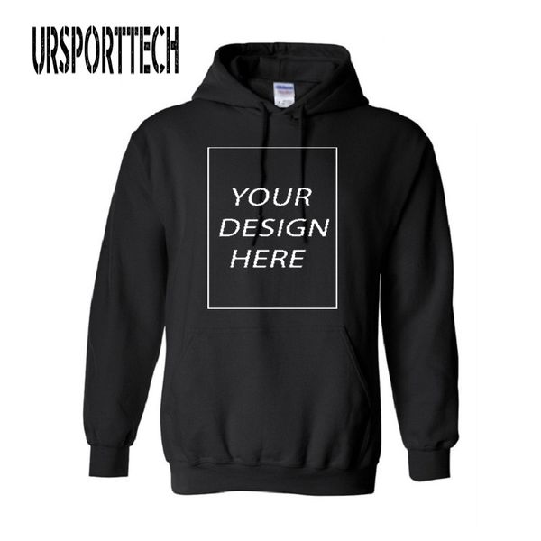 

customized with own logo pullover hoodies men printed thick sweatshirt colorful black cotton