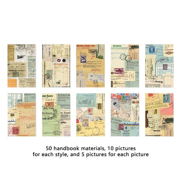

other arts and crafts 50pcs retro style stationery life message background stickers paper handmade diy craft multifunctional art hand accoun