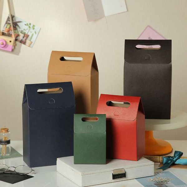 

gift wrap 10pcs solid color box simple self-standing bag portable sealing