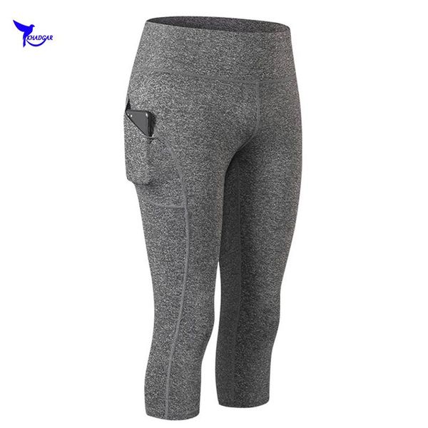 

yoga outfits 2021 high waist push up capri pants with pocket women stretch running tights quick dry workout gym fitness cropped leggings, White;red
