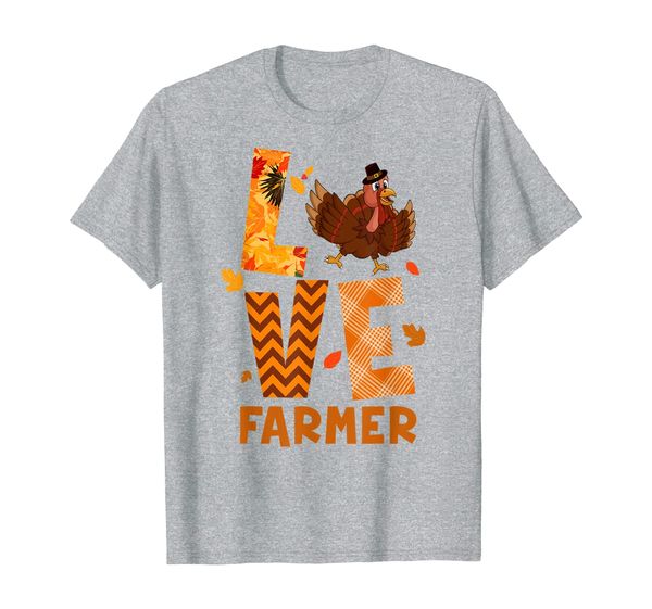 

love farmer turkey day thanksgiving costume gift t-shirt, White;black