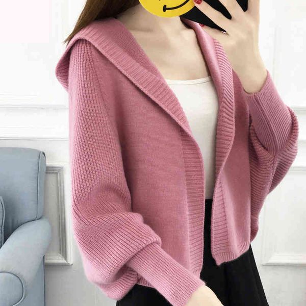 

tees coat knitted and crocheted autumn 2021 casual with sleeve-down batwing jumper woman's poncho sweatshirt sweter mujer, White