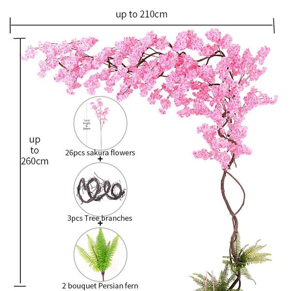 

set fake cherry blossom tree flor artificial flowers suit party wall hanging wedding backdrop landscape outdoor home decoration decorative &