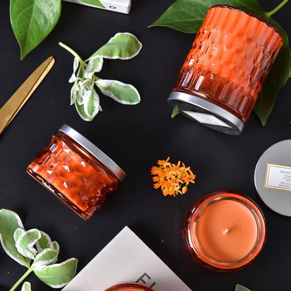 

eco-friendly soy scented candle glass jar for valentine's day gift box living room decoration small candles