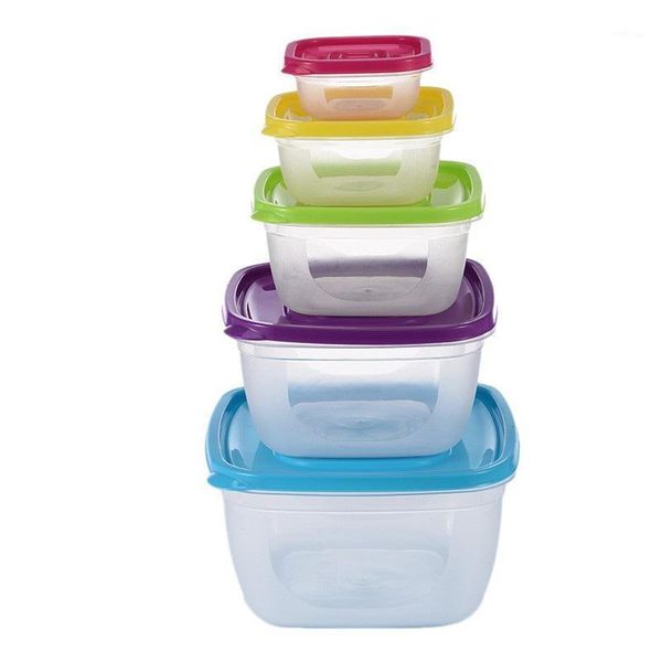 

storage bottles & jars 5pcs/set square kitchen fridge food container lunch box multi capacity save space fresh vegetable fruit boxes