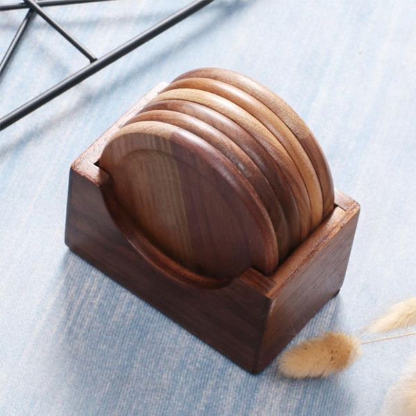 

mats & pads wooden set japanese-style tea solid wood household insulated bowl mat