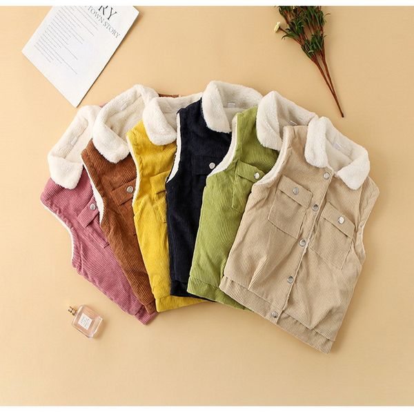 

waistcoat wholesale spring baby girls boys wool vest thick solid color open stitch warm coat children clothes e3001 0l3p, Camo