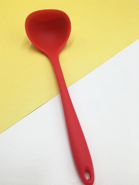 

spoons silicone spoon tablespoon tableware heat-resistant non-stick utensil ladles soup meal dinner scoops kitchen tool