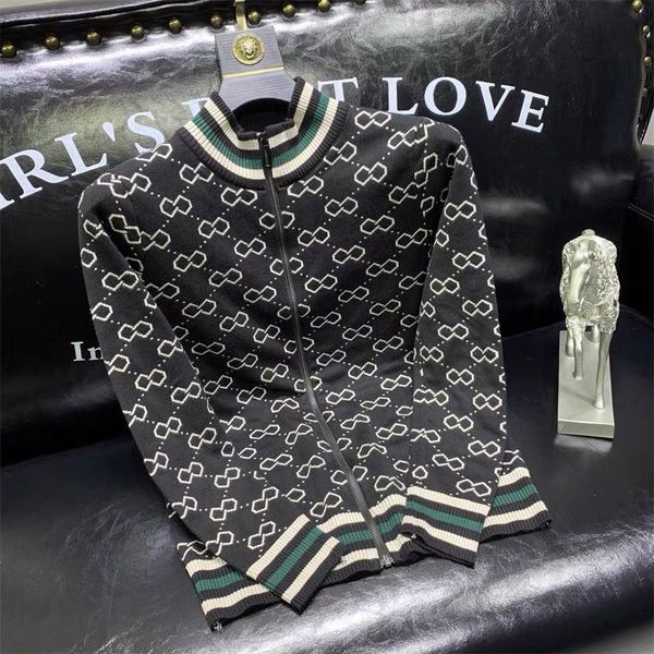 

men's jackets casaco social de malha com listras, blusÃ£o corte slim fit jacquard masculino para outono e novo lazer, listra, casaco, 9r, Black;brown