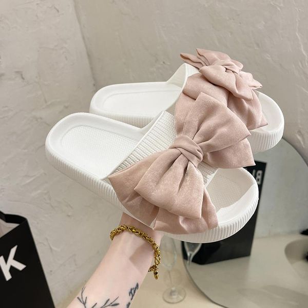 

slippers shoes woman's platform butterfly-knot shale female beach slides fashion low 2021 flat sabot luxury pu, Black