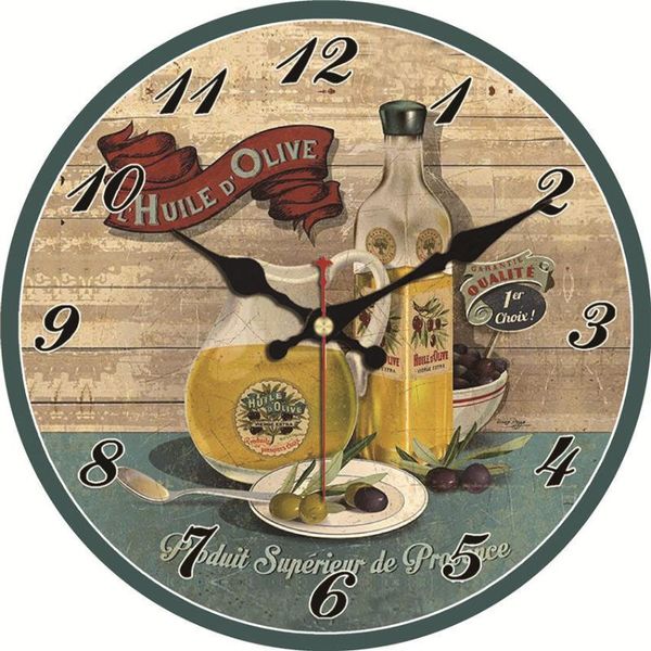 

wall clocks clock battery operated - modern style large wooden kitchen home decorative huile olive oil