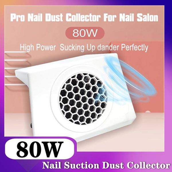 

nail art equipment 80w dust collector fan vacuum cleaner for manicure with bag filter, Silver