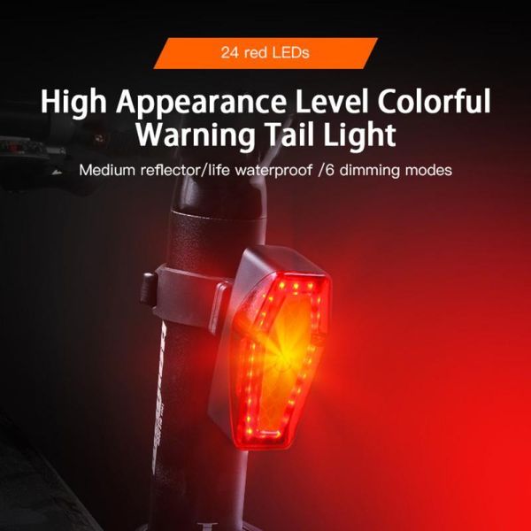 

bike lights bicycle 6 modes 24 wicks touch screen cycling creative taillight usb night riding high-brightness mtb warning lamp