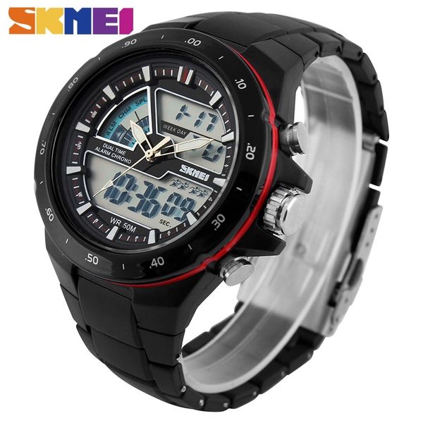 SKMEI Sport Watch Uomo Moda Casual Sveglia Impermeabile Militare Chrono Dual Display Orologi da polso Relogio Masculino 1016 210407