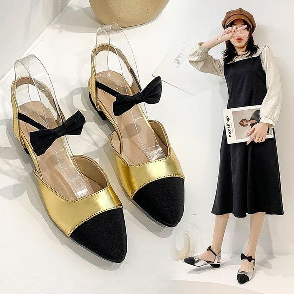 

sandals women 2021 spring summer ladies net red bow shallow mouth roman fashion all-match women's shoes, Black