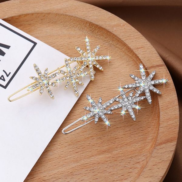 

fashion accessories beautiful snowflake star hairpin pin headdress, Golden;silver