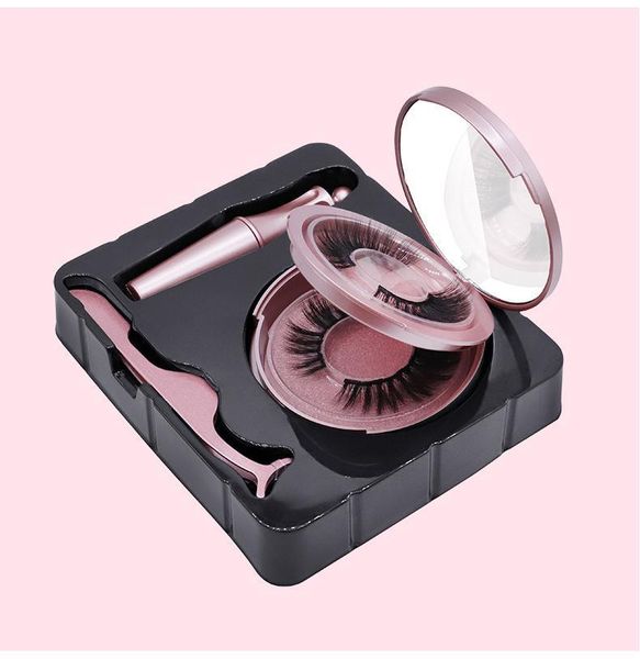 

magnetic eyelashes 2pairs eyeliner magnetique tweezer kit waterproof bulk faux mink lashes1