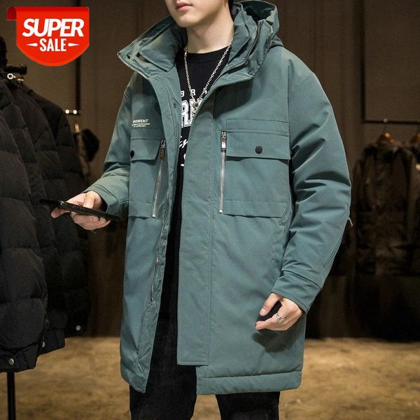 

down jacket men's mid-length thick fashion tooling #jf0c, Black;brown
