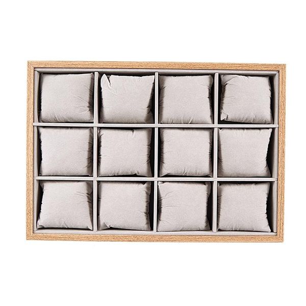 

watch boxes & cases box 12 lattice case jewelry bracelet display stand bracket wooden, Black;blue