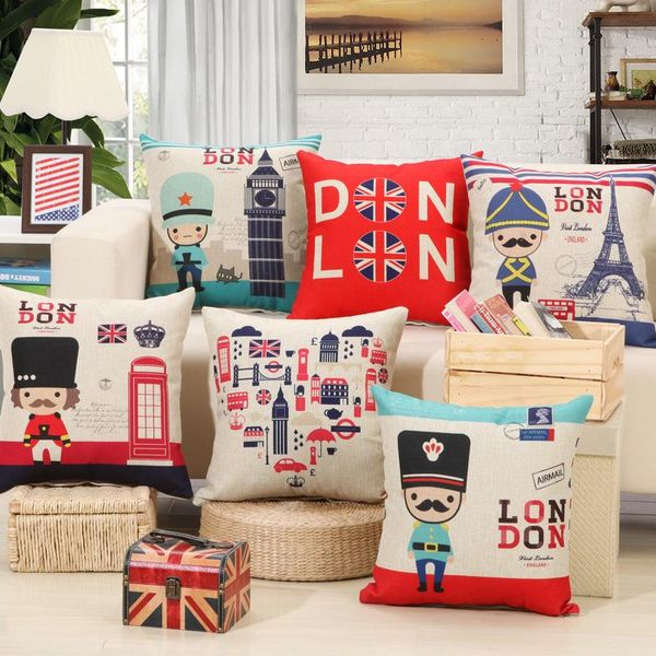 

cushion/decorative pillow nordic decoration home cushion cover london england sofa covers 45cmx45cm custom with bed printed cas