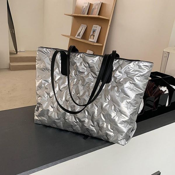 

evening bags winter space pad cotton shoulder for women casual ladies down bag brand designer tote female large capacity pillow