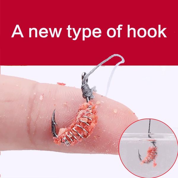 

high carbon steel spring hook barbed swivel carp jig fishing hooks with hole for tackle accessories