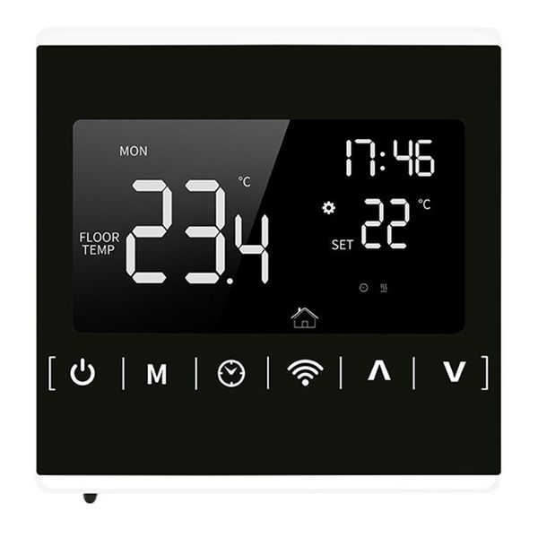 

-full press screen temperature controller backlit electric heating room thermostat wifi suitable for google home, alexa smart home control