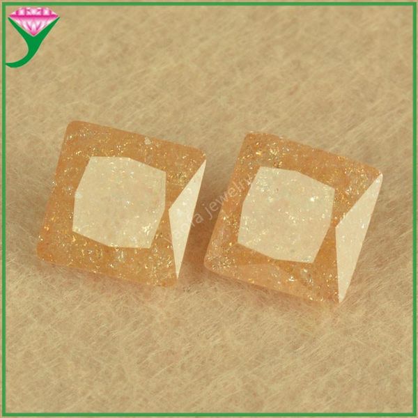 

other 1.5x1.5~15x15mm a10 champagne morganite plating dyed flower stone square shape princess cut cz loose gems cubic zirconia