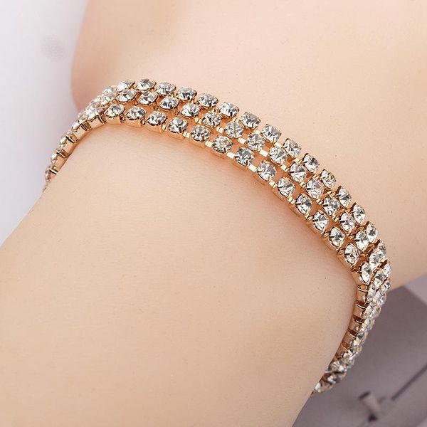 

link, chain accessories crystal multilayer fashionable temperament bride bridesmaid water drill ribbon bracelet ms, Black