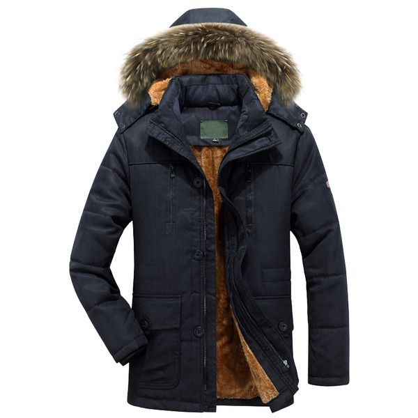 

parka men coat new winter jacket slim thicken fur hooded brand detachable outwear parka mens windbreaker army raincoat overcoat, Black;brown