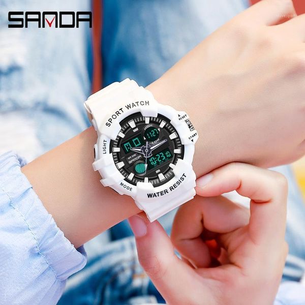 

fashion women's sports watches military waterproof watch analog digital ladies clock casual relogio feminino 3037 wristwatches, Slivery;brown