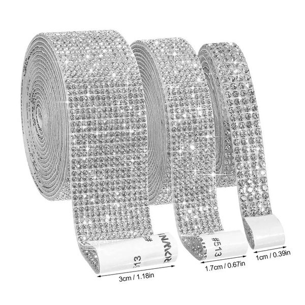 

window stickers self-adhesive rhinestone ribbon crystal paste diamond mesh for birthday wedding diy decoration cake wrap tulle