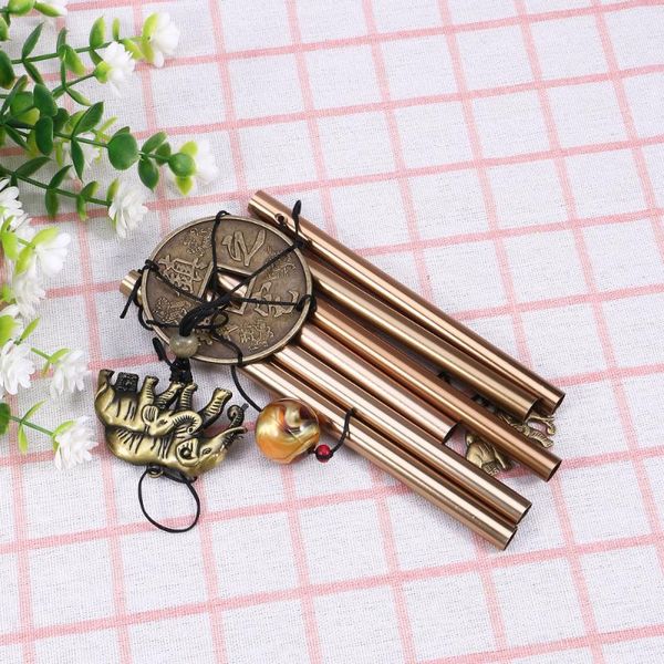 

decorative objects & figurines 1pc metal multi-tube rust-proof elephant shape wind chime manual creative ornaments pendant fo